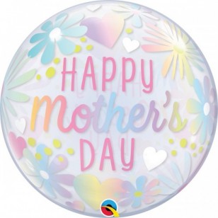 Happy Mother's Day Pastel Floral Bubble Balloon 